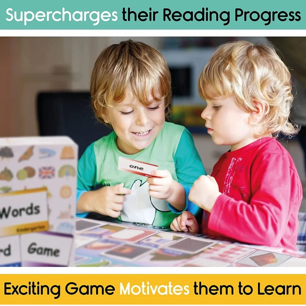Sight Words Game for Kids - Educational Sorting Board Game with 400 Flash Cards